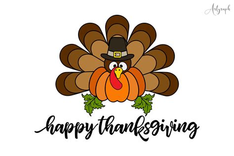 Happy Thanksgiving Turkey Clipart Graphic by artgraph · Creative Fabrica