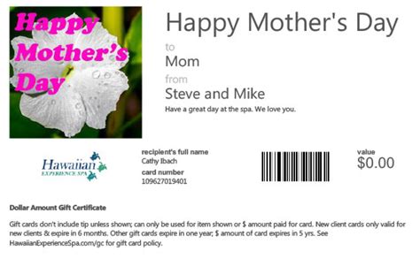 Hawaiian Experience Spa | Mother's Day Gift Cards