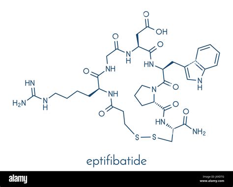 Eptifibatide anticoagulant drug molecule. Skeletal formula Stock Photo ...