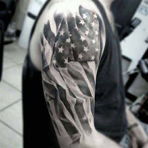 Worn American Flag Tattoo