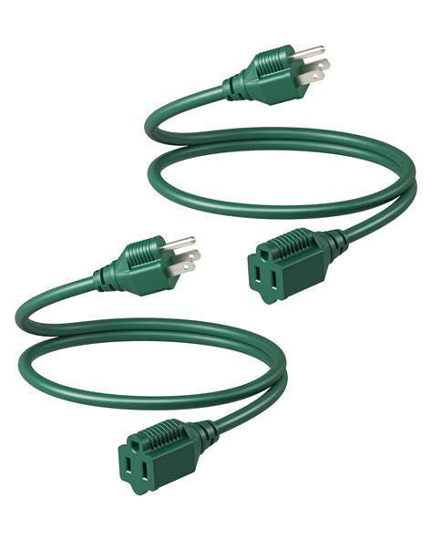 DEWENWILS 2-Pack 3 ft Extension Cord for Indoor Outdoor, 3 Prong ...