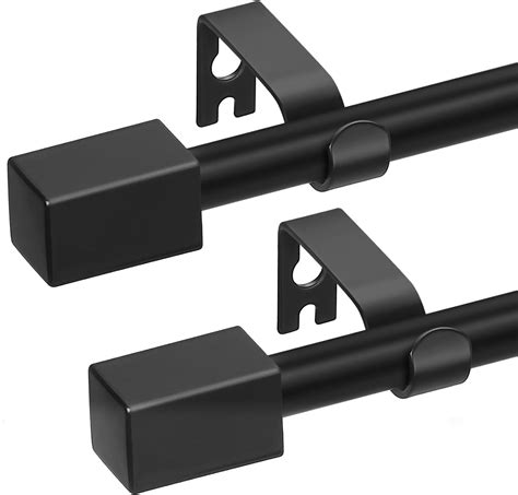 Amazon.com: 2 Pack Black Curtain Rods 28 to 48 Inches(2.3-4 Feet),5/8 ...