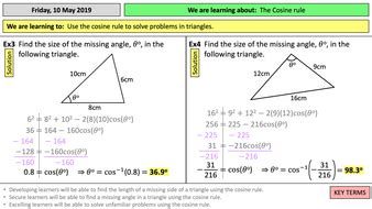 The Cosine Rule by cparkinson3 | Teaching Resources