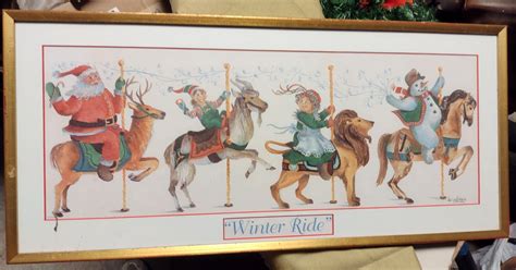 Winter Ride, Carousel Christmas Watercolor Painting > Christmas ...