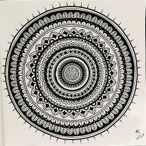 Easy Doodle Mandala Art Circle