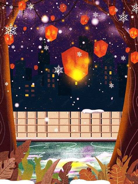 Background Design Of Colored New Year S Lanterns, Snowflake, New Year ...