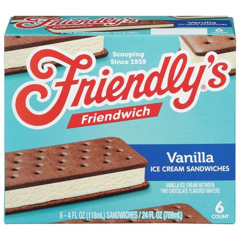 Save on Friendly's Friendwich Ice Cream Sandwiches Vanilla - 6 ct Order ...