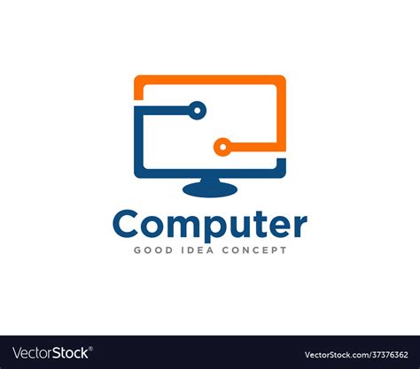 Computer technology logo icon design Royalty Free Vector