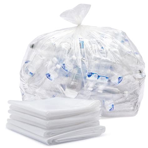 Buy 32-33 Gallon Clear T Bags, (Value Pack 100 Bags w/Ties) Large Clear ...