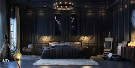 Projects 3D Artworks | Luxury bedroom design, Black bedroom design ...