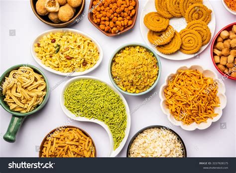 Indian Tea Time Snacks Group Sev Stock Photo 2227928175 | Shutterstock