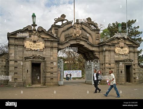 Entrance to the main campus of Addis Ababa University, Addis Ababa ...