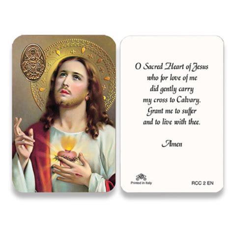 RCC SACRED HEART OF JESUS PRAYER CARD ENGLISH 25/PKG - San Francis