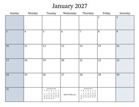 Fillable 2027 Monthly Calendar