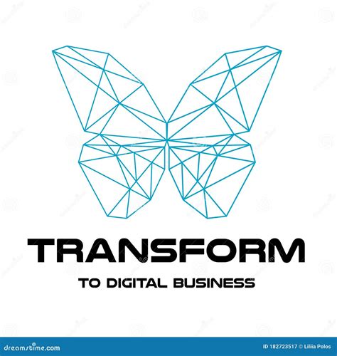 Digital Transformation. Logo Design. Polygonal Color Butterfly. Vector ...