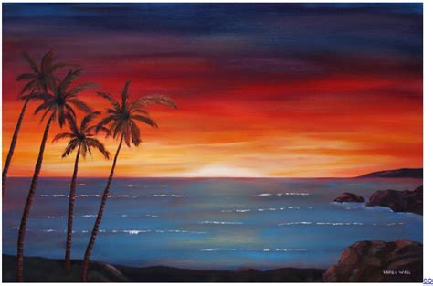 Sunset Beach Scene Painting Easy