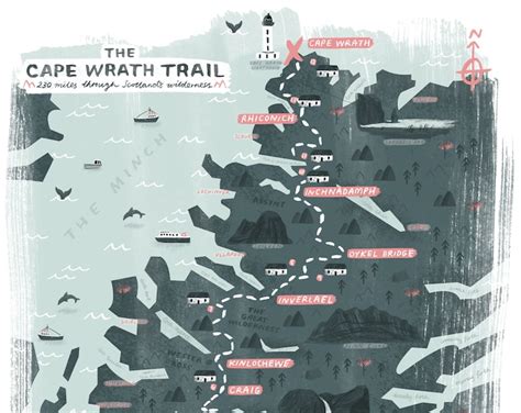 Cape Wrath Trail Map Giclee Print Scottish Art Scottish - Etsy