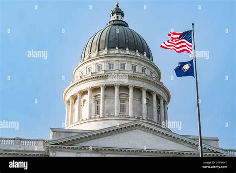 Dome of the Utah State Capitol Building on Capitol Hill in Salt Lake ...