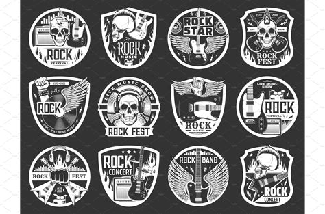 Rock music icons, guitars | Illustrations ~ Creative Market