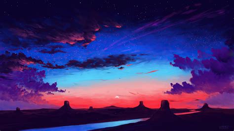 Beautiful, Sunset, Sky, Clouds, Secenery, Digital Art 4k, HD Wallpaper ...