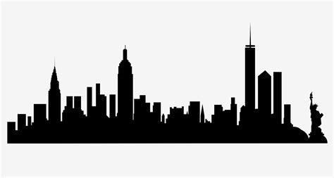 New York City skyline silhouette free svg