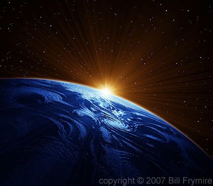 earth from space with sunrise