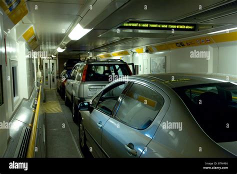 Cars inside channel tunnel train,eurotunnel,england,europe Stock Photo ...