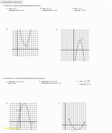 Graphing Quadratic Functions In Standard Form Worksheet — db-excel.com