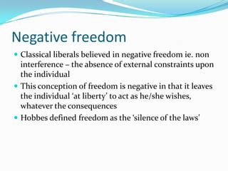 Positive and negative freedom 1 | PPT