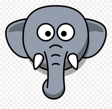 Elephant Head Svg Clip Arts - Cartoon Elephant Face Drawing - Png ...