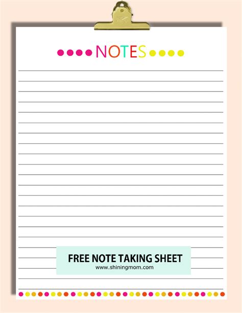 Happy Freebie Monday: Note Taking Sheets!