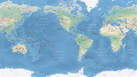 Printable World Map Pacific Ocean