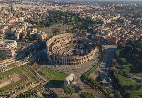 Aerial view of Colosseum stock image. Image of roma - 108007741