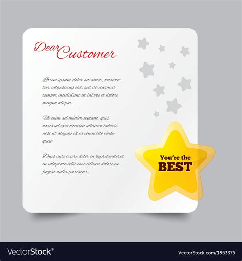 Customer service letter thank you for buying Vector Image