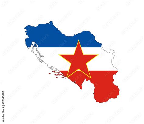 yugoslavia flag map Stock Illustration | Adobe Stock