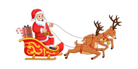 Santa Sleigh Vector, Santa Sleigh, Santa Clau, Santa Claus PNG and ...