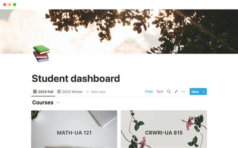 Notion Template Gallery – Student dashboard