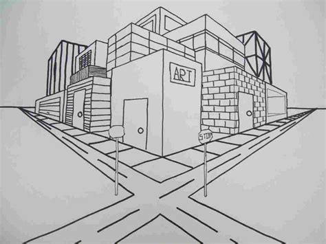 Easy One Point Perspective Drawing at PaintingValley.com | Explore ...