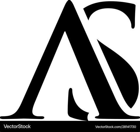 Initial as alphabet logo design template Vector Image