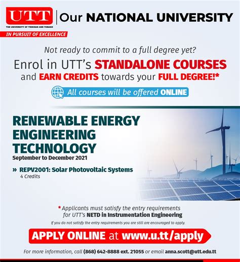 New University of Trinidad and Tobago (UTT) September 2021 Standalone ...