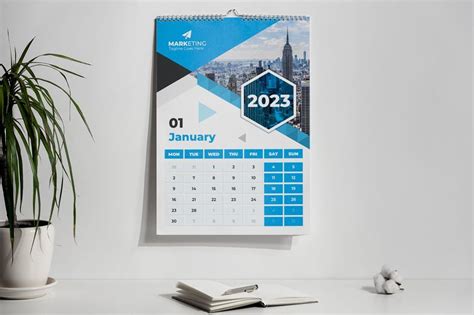 Wall Calendar 2023 templateClean & Eye-catchy professional work! This ...