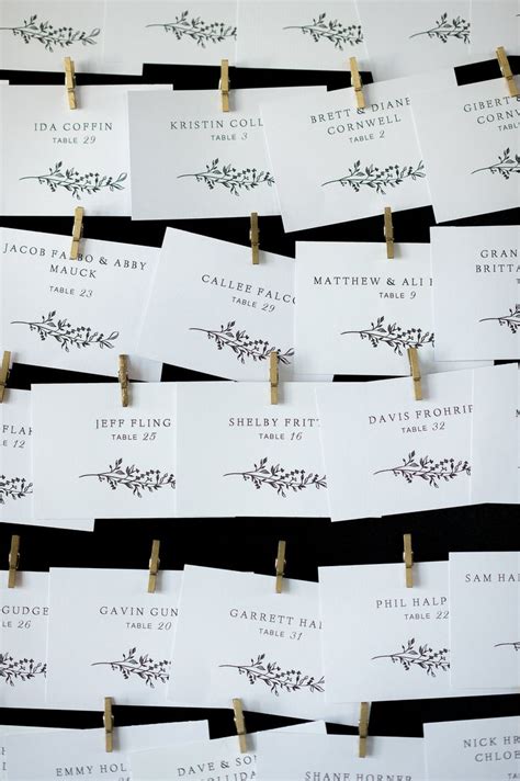 Wedding Seating Arrangements -- Minimalist name cards | Seating ...