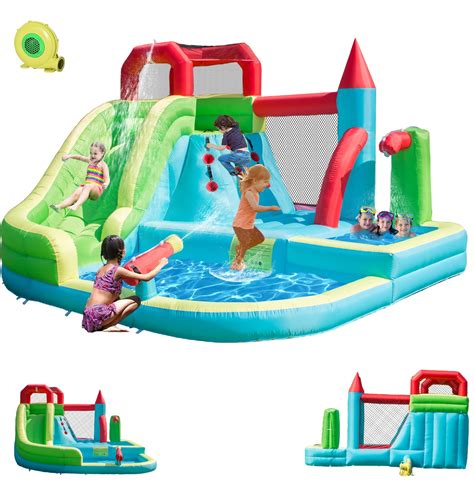 HIJOFUN Inflatable Water Slide for Kids,6-in-1 Bounce House with ...