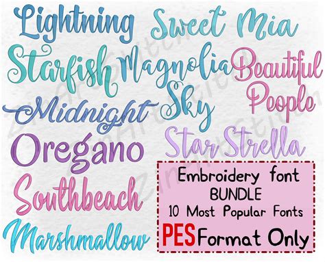 Bundle 10 Best Sellers Embroidery Fonts Embroidery Fonts Pack - Etsy