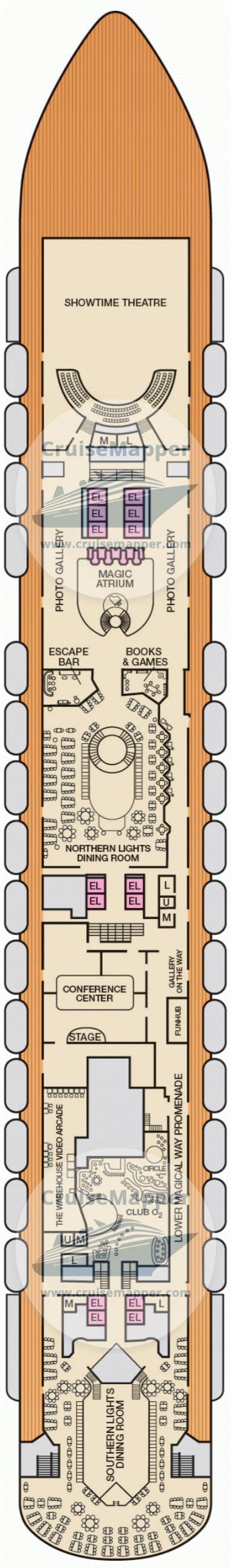 Carnival Magic deck 4 plan | CruiseMapper