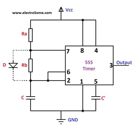 Circuit Diagram For 555 Timer 555 Timer Circuit Multivibrato