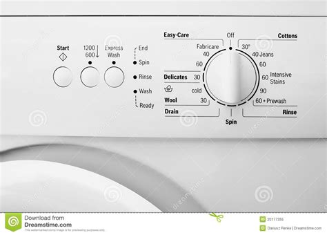 Washing Machine Control Panel Stock Image