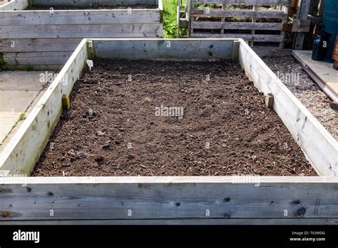 Raised planter box for growing vegetables and flowers Stock Photo - Alamy