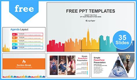 City Buildings Business PowerPoint Template