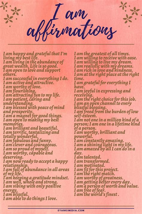 Daily Positive Affirmations List Positive Affirmations Images